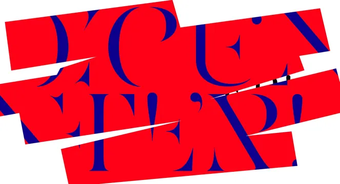 Overlapping Typography Graphic, brutalist, neo-brutalist, high-contrast