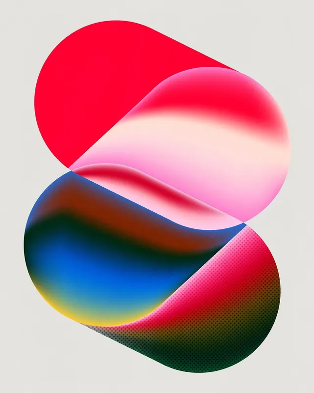 Abstract Gradient Shapes, gradient-heavy, organic, vibrant