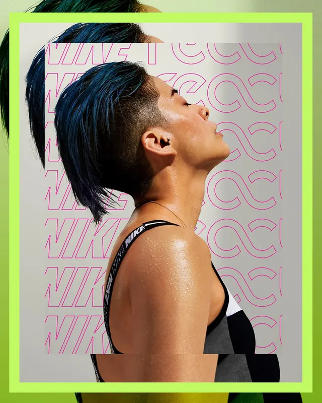 Abstract Portrait with Graphic Overlays, maximalist, abstract, vibrant