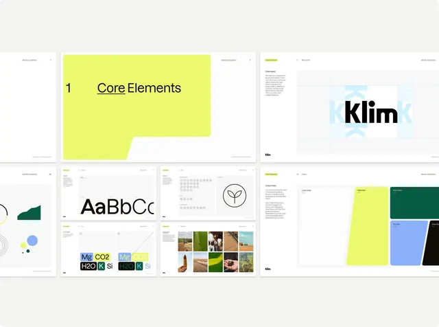Minimal brand design system with neon accents, corporate-clean, geometric, light