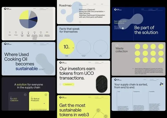 Web3 sustainability dashboard with neon accents, minimal, geometric, dark