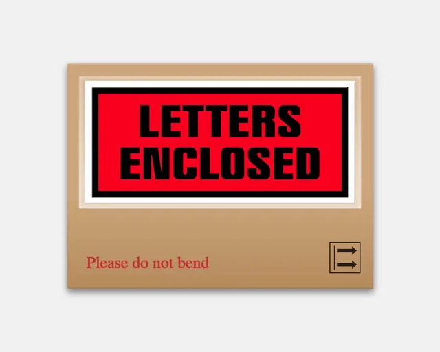 Shipping box label: red and black, minimal, dark