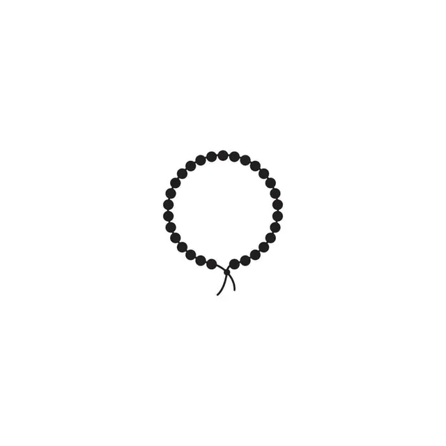 Beaded bracelet line icon, minimal, line-art, monochrome