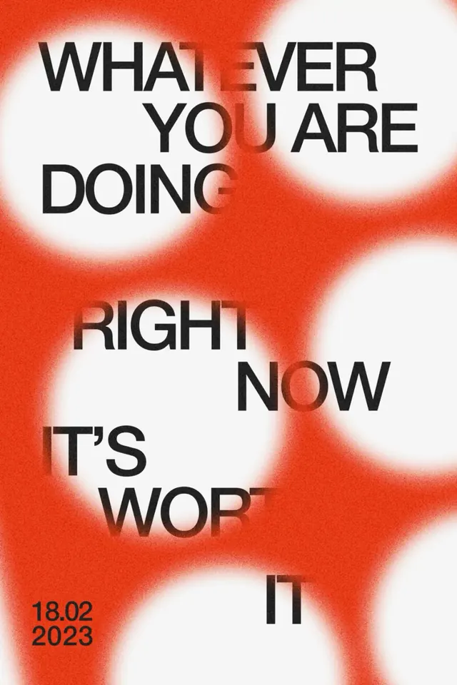 Fragmentary motivational poster with bokeh, geometric, abstract, vibrant