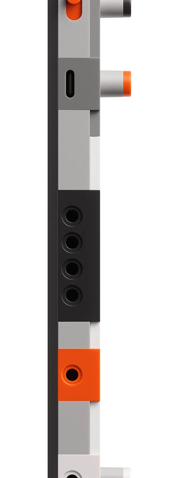 Industrial Component Graphic, minimal, geometric, high-contrast