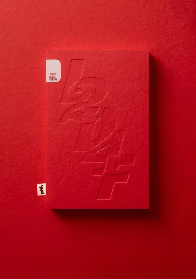 Red monochromatic embossed typography poster, minimal, monochrome, vibrant