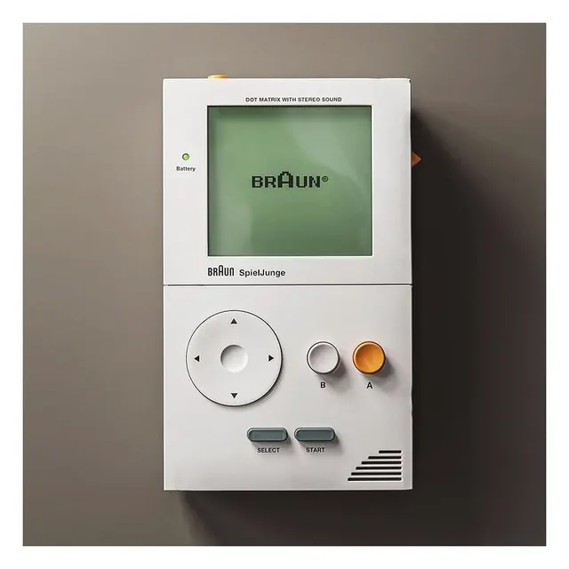 Braun retro electronic device mockup, retro, minimal, light