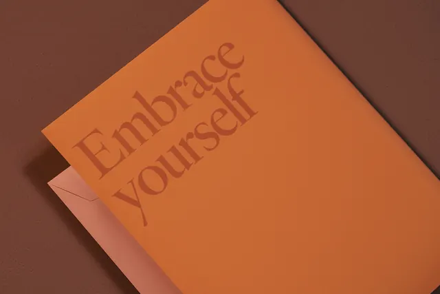 Embrace Yourself Book Cover, minimal, editorial, warm