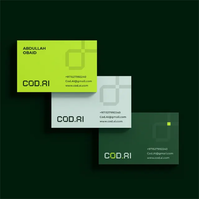Business card system with layered geometry, minimal, geometric, light