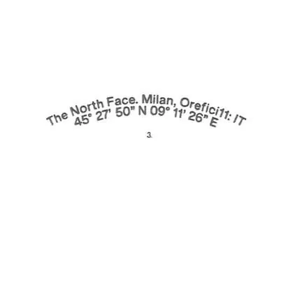 Geographic coordinates in curved text, minimal, geometric, light