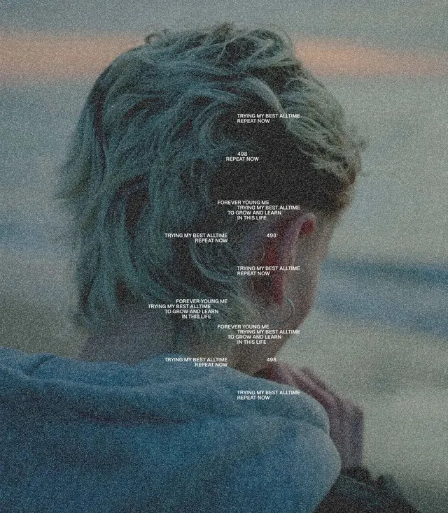 Typography Overlay Portrait, minimal, editorial, cool