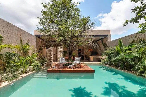 Modern Tropical Poolside Architecture, minimal, organic, light