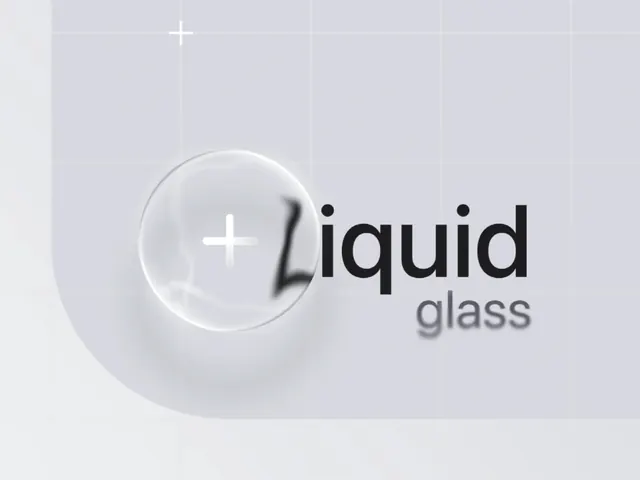 Liquid glass premium brand logo and wordmark, minimal, abstract, light
