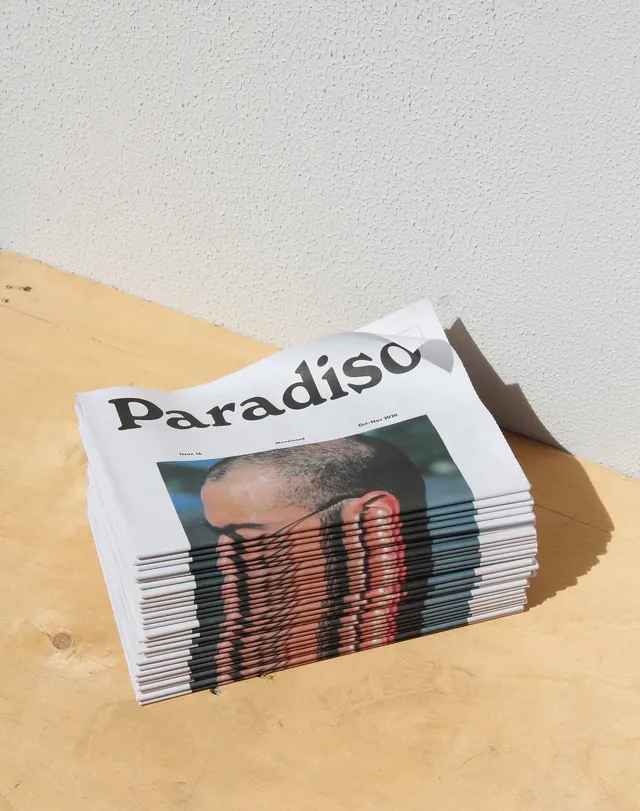 Paradiso Magazine Mockup, minimal, editorial, high-contrast