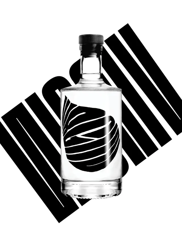 Monochrome Bottle Branding, brutalist, monochrome, monochrome