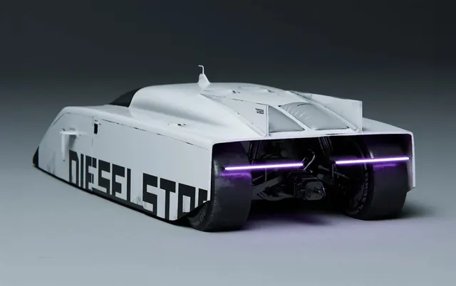 Futuristic Vehicle Concept, minimal, technical, high-contrast