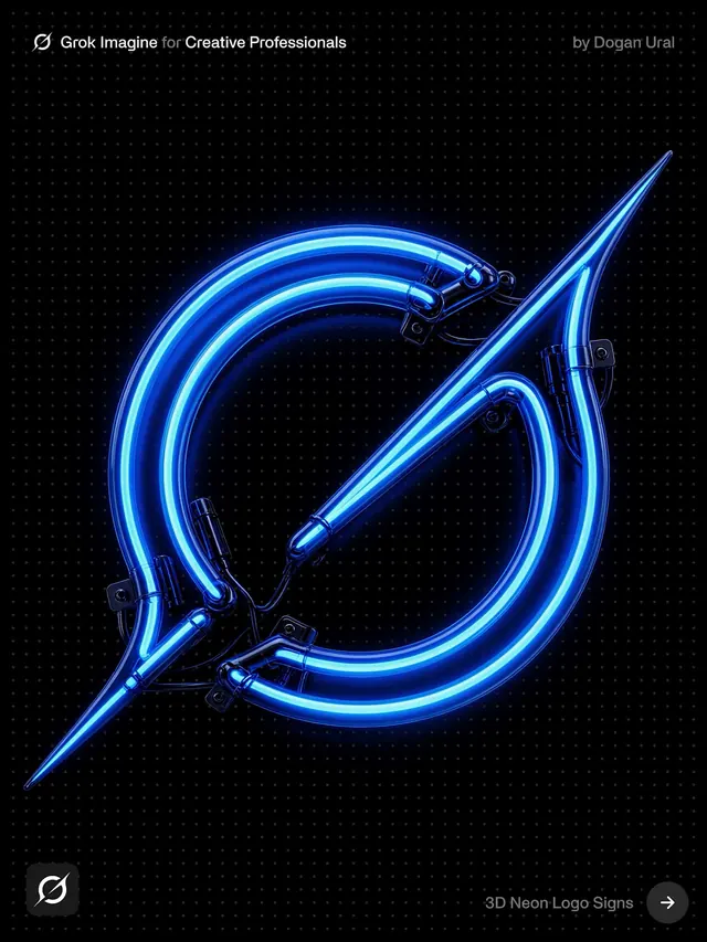 3D Neon Logos, minimal, dark