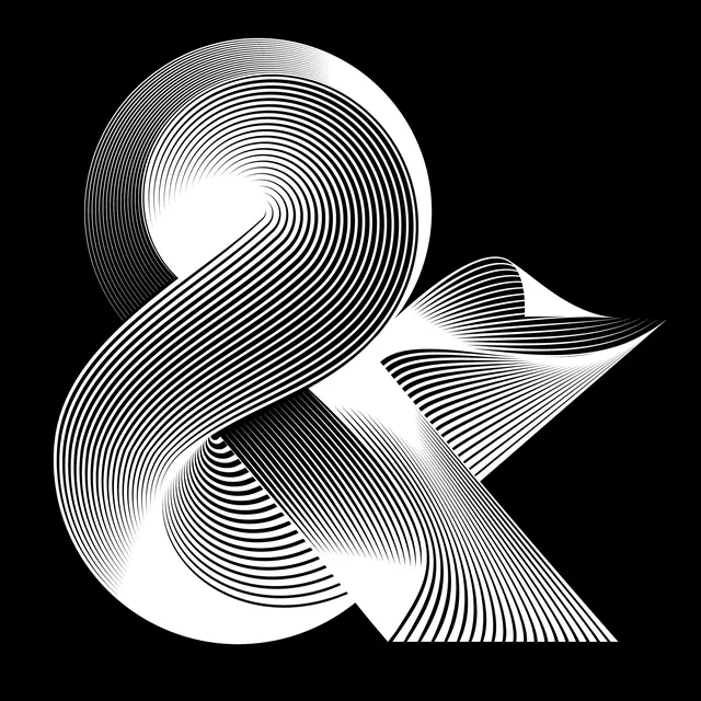 Abstract Line-Art Graphic, minimal, geometric, monochrome