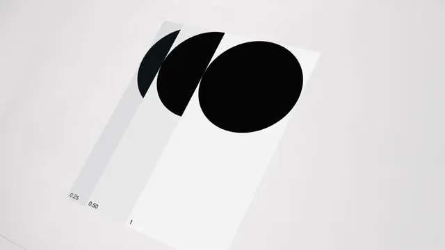 Geometric Black Circles on White Slanted Planes, minimal, geometric, monochrome