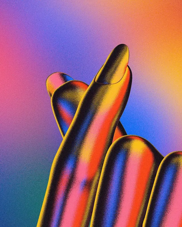 Colorful gradient 3D banana forms, 3d-render, gradient-heavy, vibrant