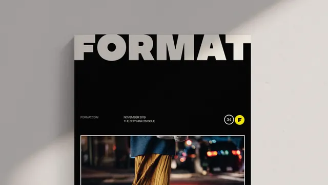 FORMAT Identity Layout, minimal, swiss, dark