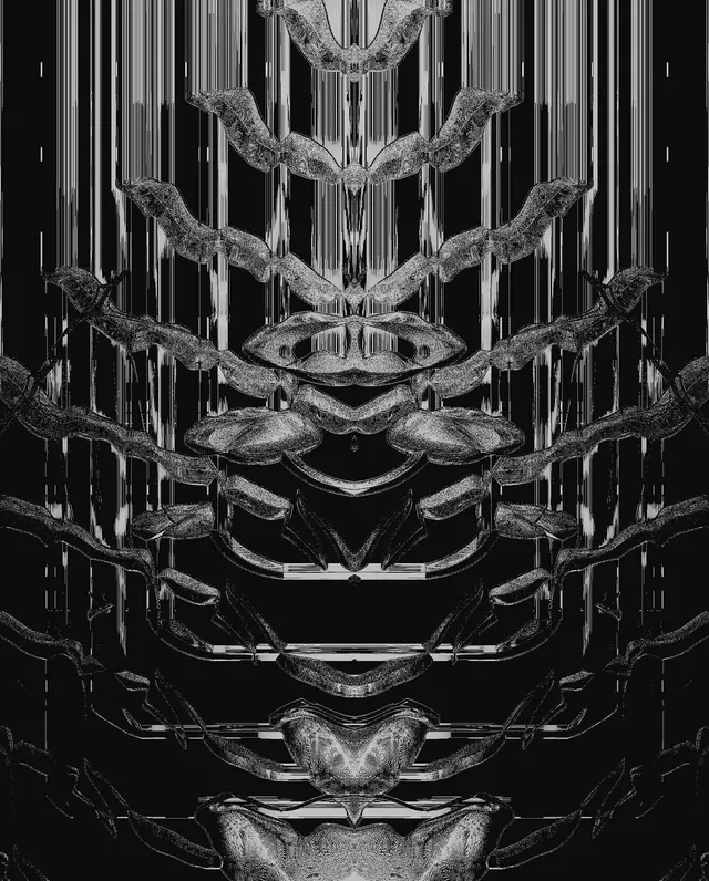 Abstract Metallic Structure, 3d-render, abstract, monochrome