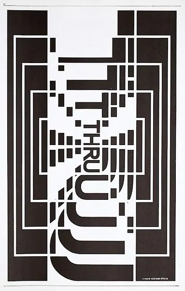 Abstract Geometric Typography, brutalist, geometric, monochrome
