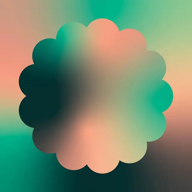 Abstract Gradient Flower Shape, gradient-heavy, organic, vibrant