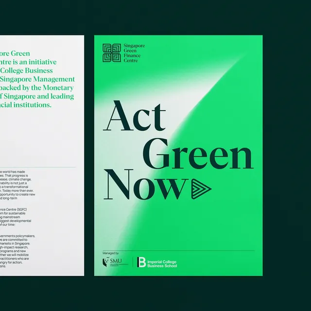 Act Green Now sustainability poster with gradient, minimal, corporate-clean, dark