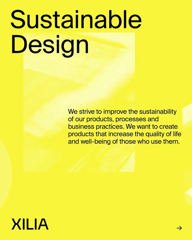 Yellow sustainability mission statement poster, minimal, corporate-clean, light