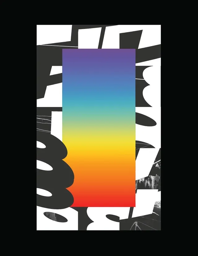 Abstract Gradient and Typography Composition, brutalist, maximalist, vibrant