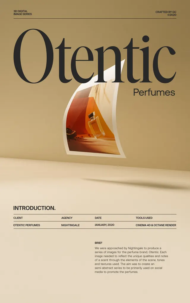 Otentic Perfumes Brand Identity, minimal, luxury, warm