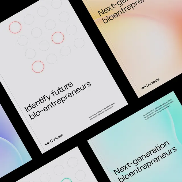 Biotech identity system gradient cards, minimal, gradient-heavy, light