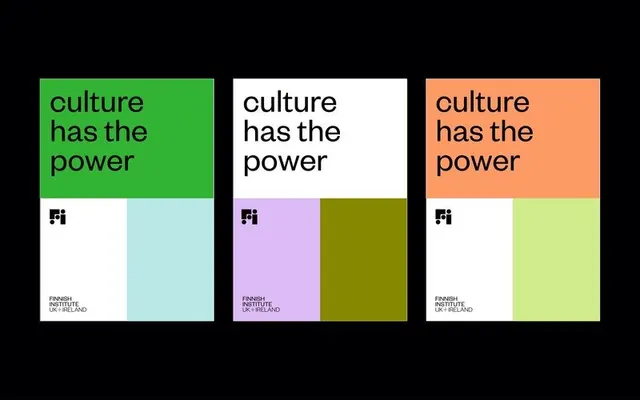 Finnish Institute color-blocked identity grid, flat, minimal, vibrant