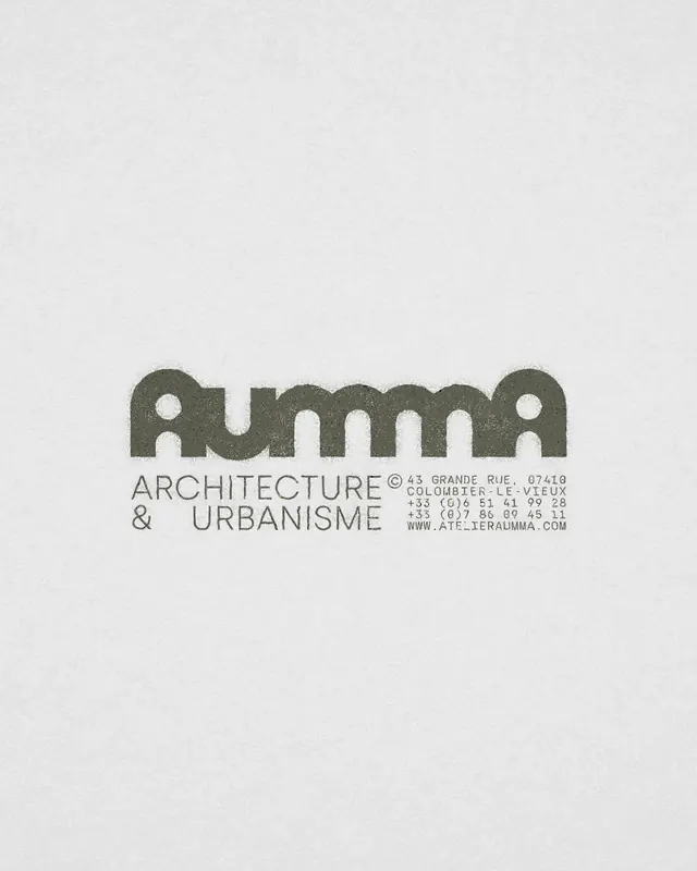 Atelier IMMA architectural identity wordmark, minimal, geometric, light