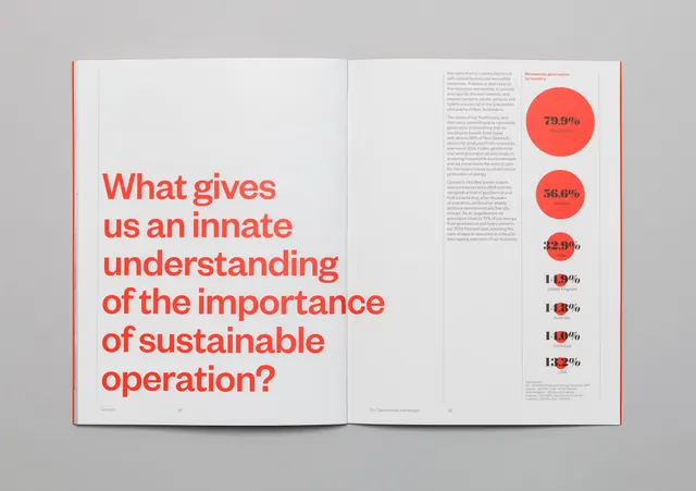 Sustainability operations infographic card, minimal, corporate-clean, light