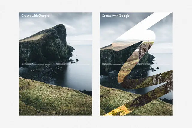 Google Create with AI Landscape Series, editorial, photographic, muted