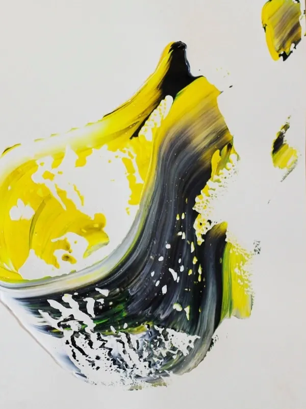 Abstract Yellow and Black Brushstroke