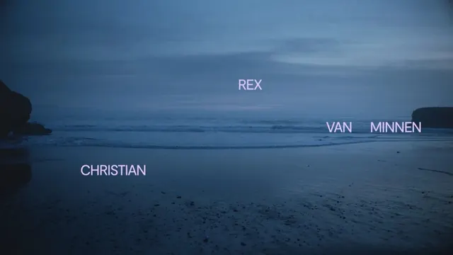 Cinematic Beach Landscape with Typography, minimal, monochrome, dark