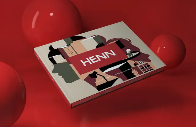 HEIN Brand Identity Mockup, neo-brutalist, maximalist, vibrant