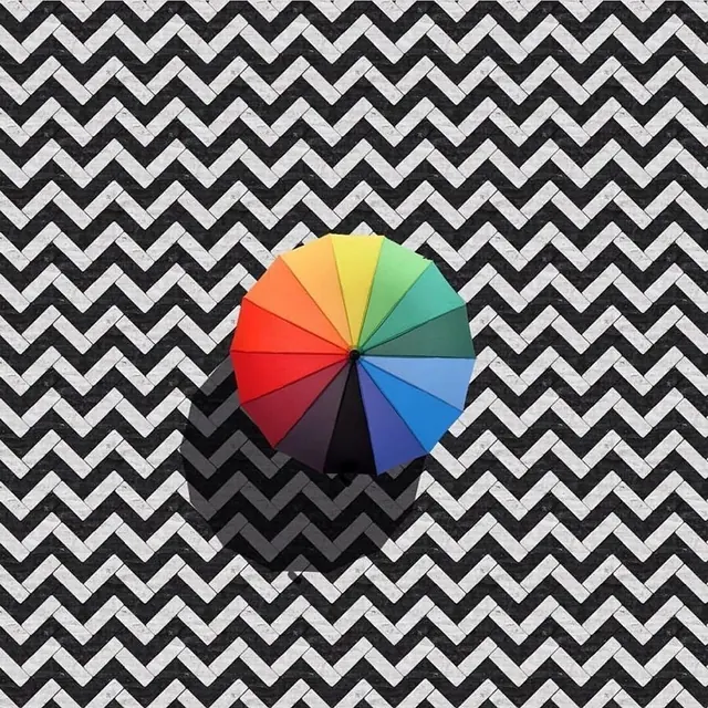 Color Wheel on Herringbone Pattern, minimal, geometric, vibrant