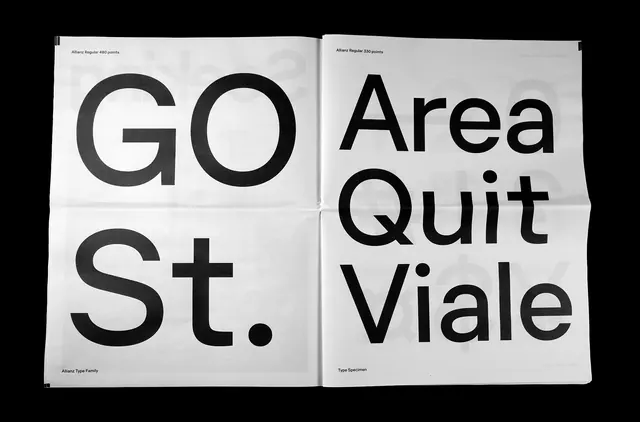 Allianz Typeface Specimen, minimal, editorial, light
