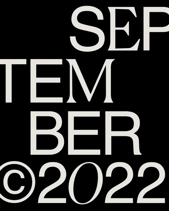 September 2022 Date Typography