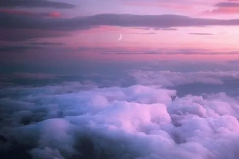 Pink and Blue Cloudscape, photographic, organic, vibrant