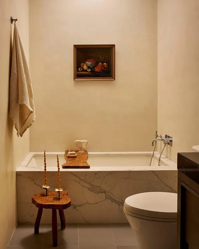 Modern Bathroom Interior, luxury, minimal, warm