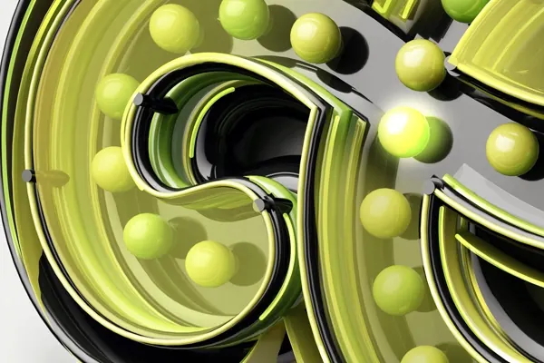 Abstract 3D Fluidity, 3d-render, gradient-heavy, vibrant