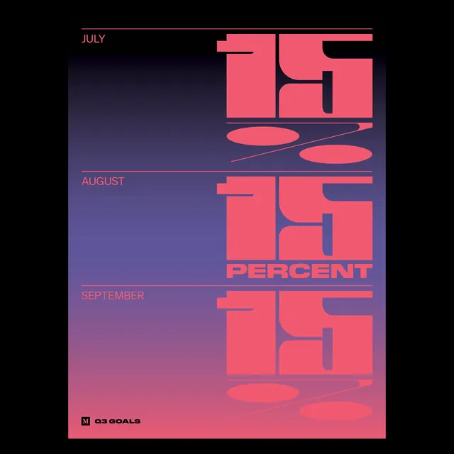 15 Percent Typography Poster, brutalist, neo-brutalist, vibrant