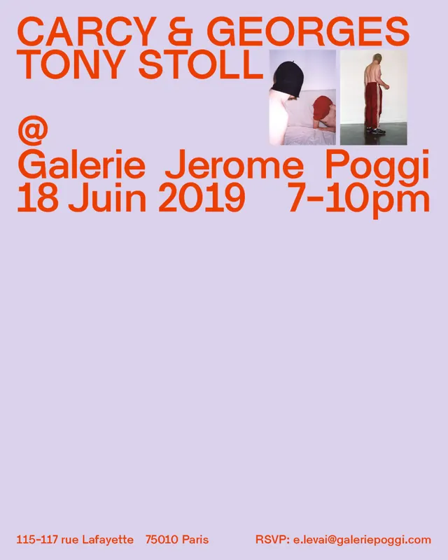 Gallery exhibition poster with oversized typography, minimal, editorial, light
