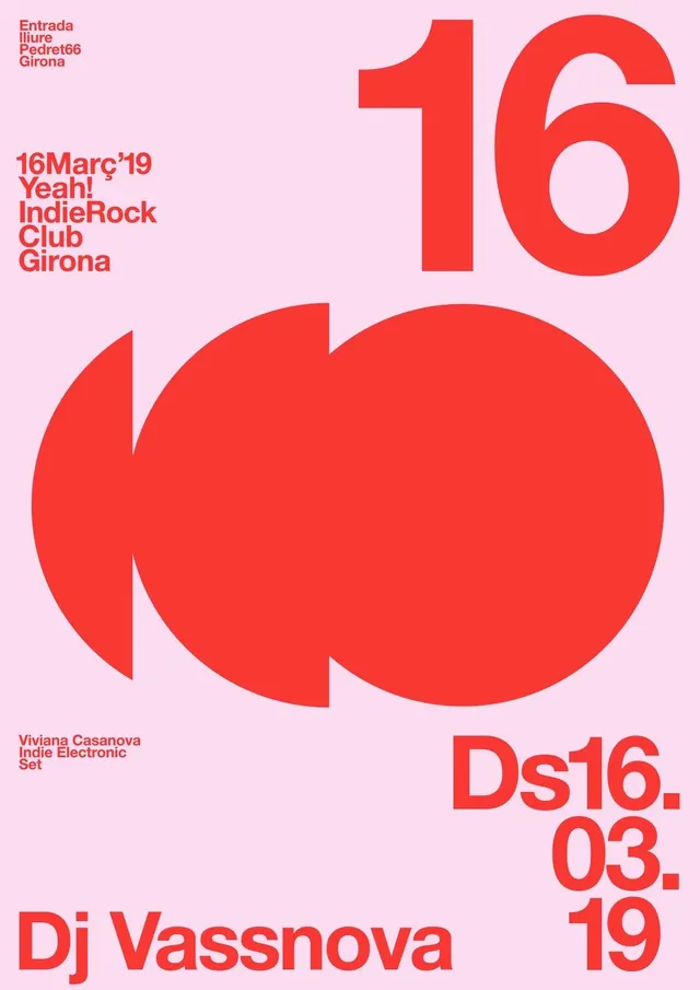 Event poster with fragmented red circle, minimal, geometric, light