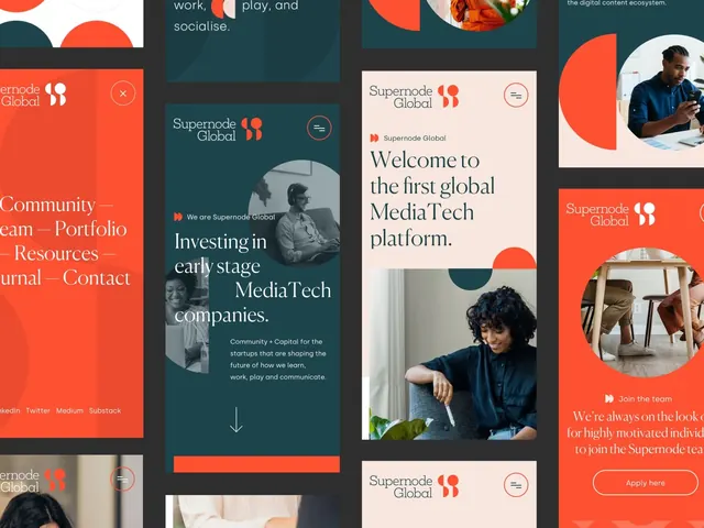 Supermode Global media brand web showcase, corporate-clean, geometric, dark